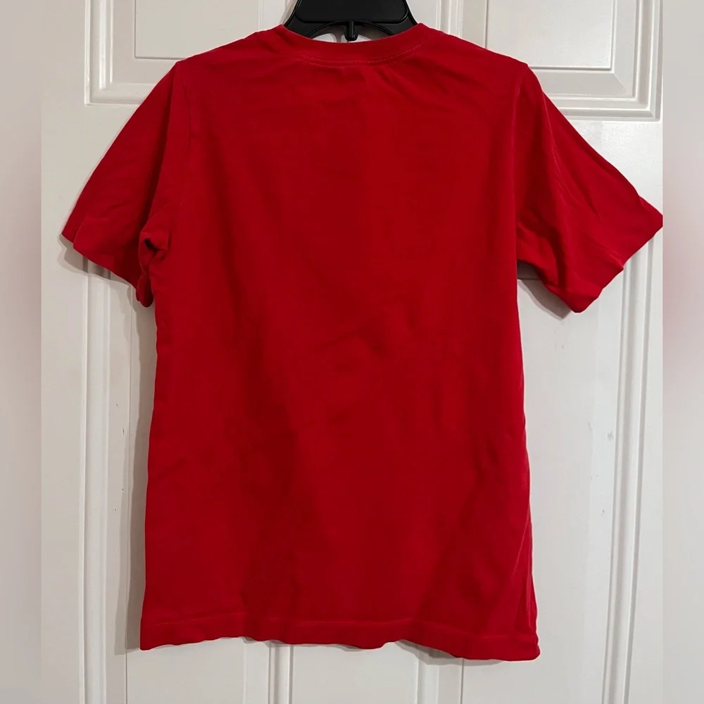 Nike Just‎ Do It Logo T Shirt Kids XL Red Gold Foil Graphic Short Sleeve Tee